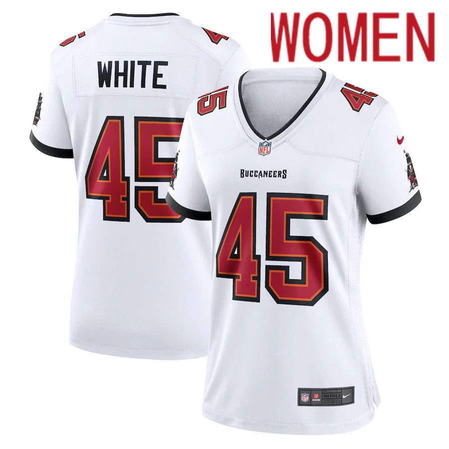 Women Tampa Bay Buccaneers #45 Devin White Nike White Game NFL Jersey